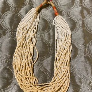 Beaded white and beige Necklace